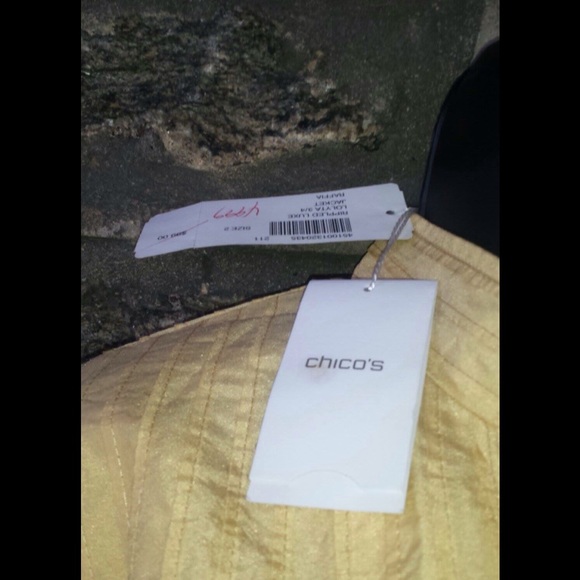 Chicos Luxe Ripple Button Jacket Yellow Sz 2 - Picture 3 of 4